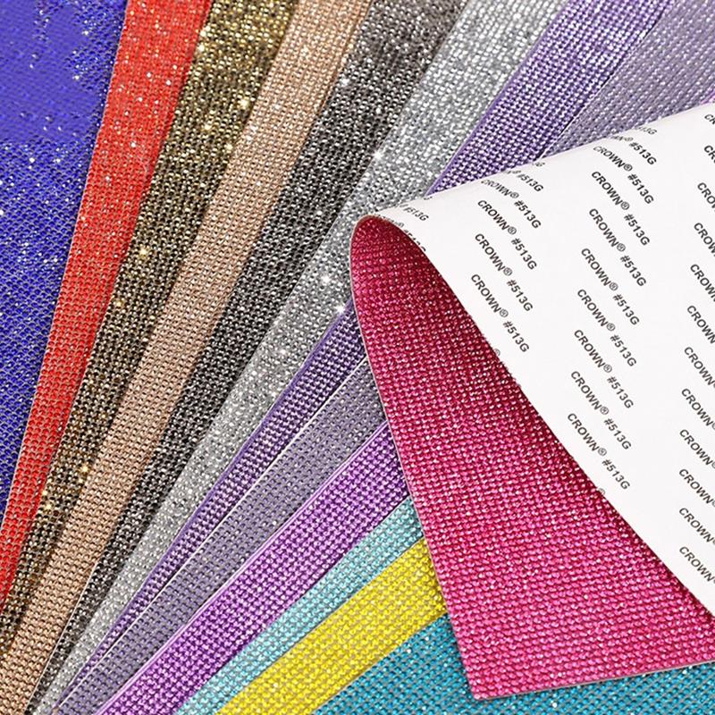 Hotfix Rhinestone Sheet - Nastro adesivo con strass autoadesivo 12x20