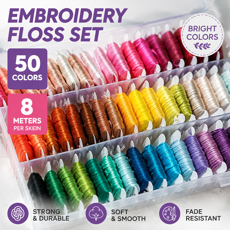 Embroidery Craft - Kit di Fili da Ricamo 100%